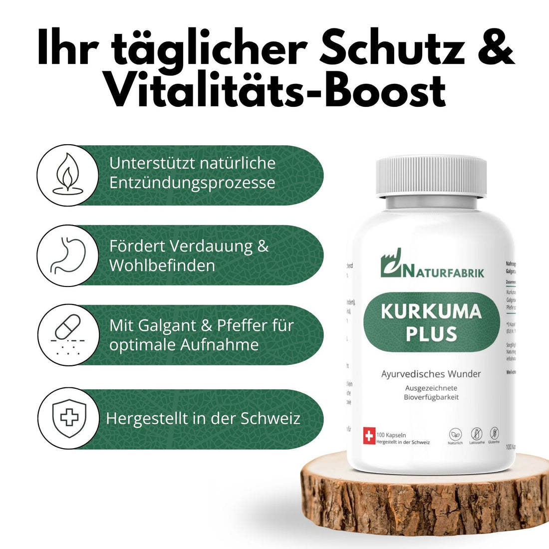 DrogerieMarkt24 - DrogerieMarkt24 NATURFABRIK Kurkuma Plus Kapseln 100 Stk - DrogerieMarkt24