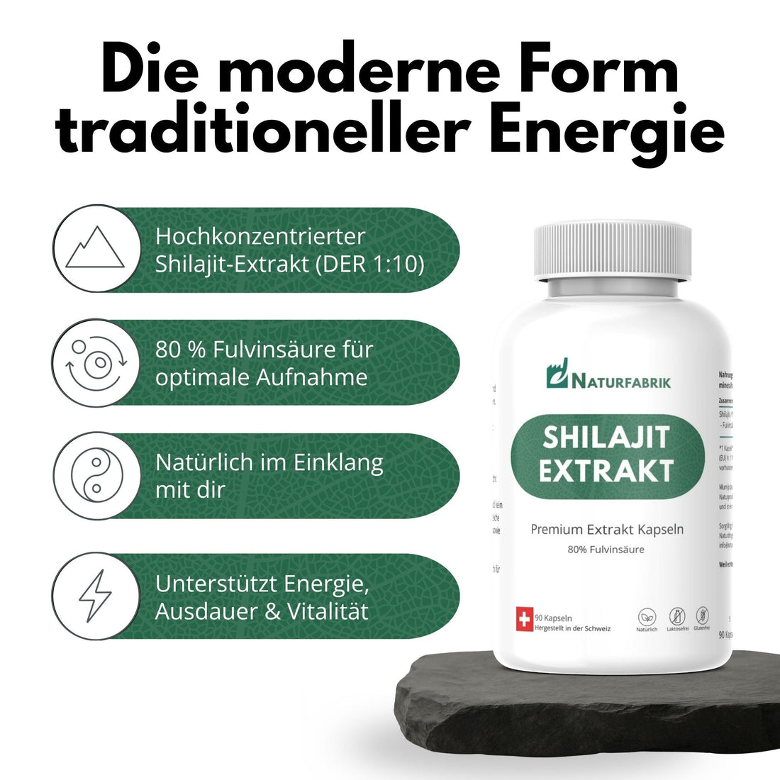 DrogerieMarkt24 - DrogerieMarkt24 NATURFABRIK Shilajit Mumijo Extrakt Kapseln 90 Stk - DrogerieMarkt24