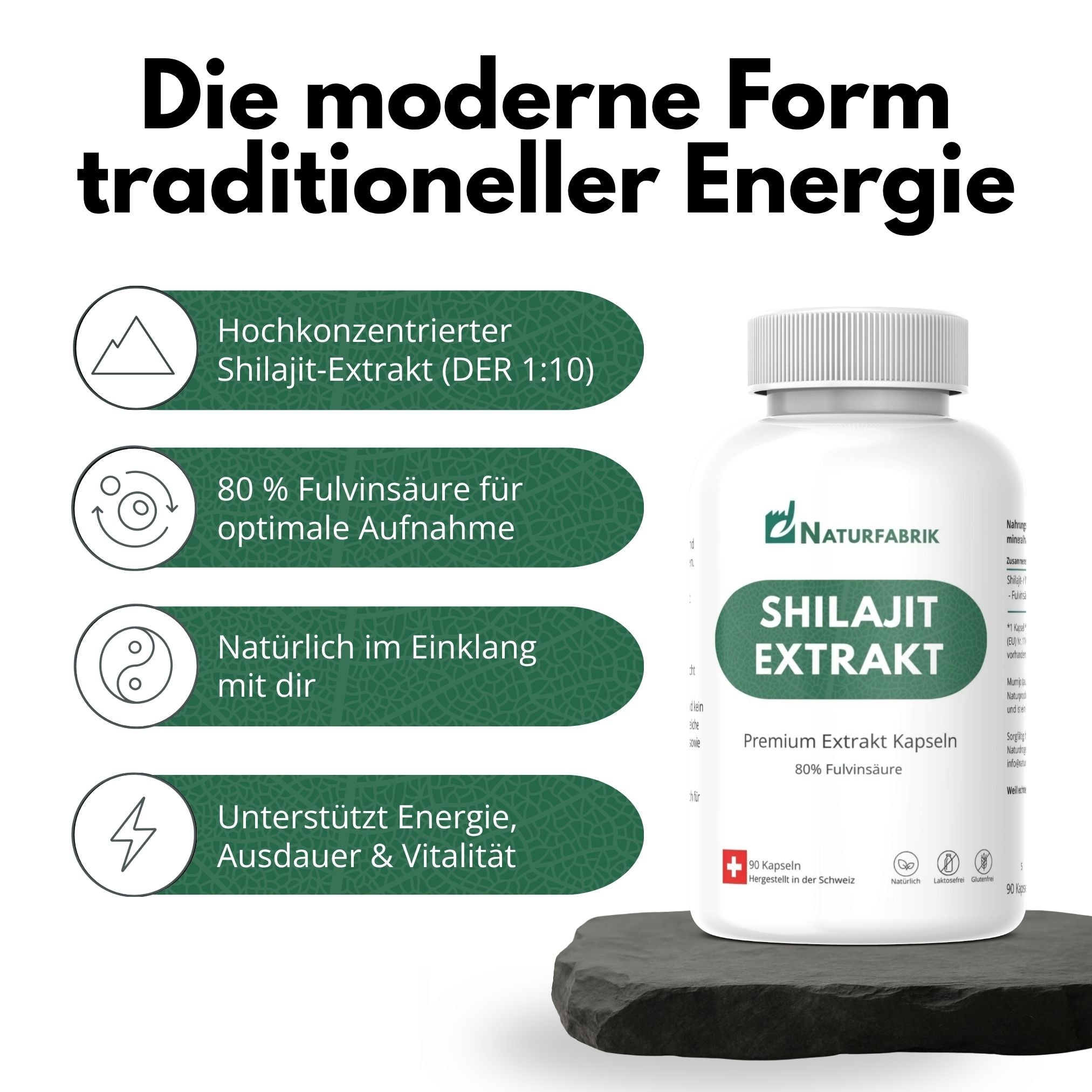 DrogerieMarkt24 - DrogerieMarkt24 NATURFABRIK Shilajit Mumijo Extrakt Kapseln 90 Stk - DrogerieMarkt24