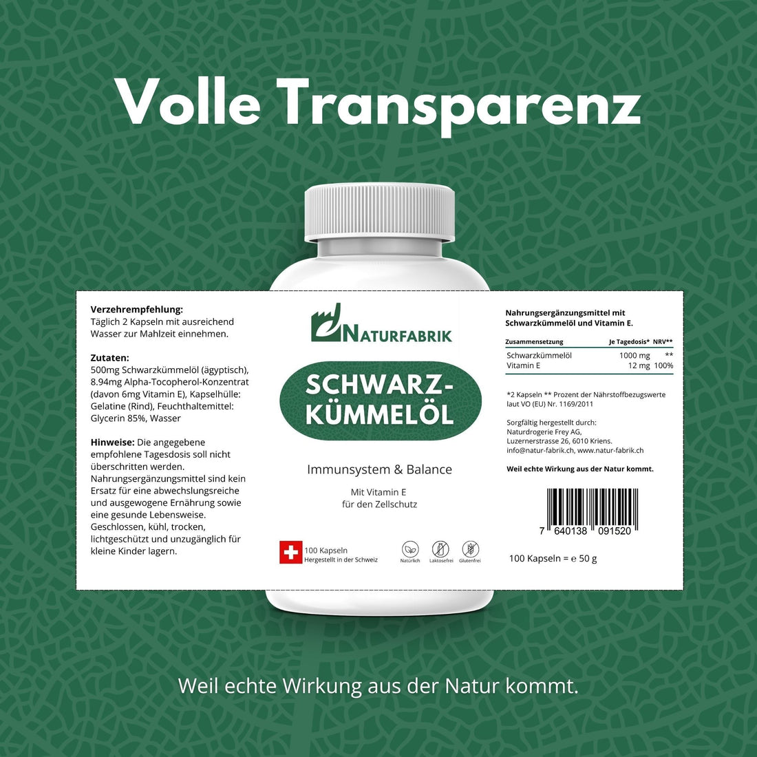 DrogerieMarkt24 - DrogerieMarkt24 NATURFABRIK Schwarzkümmelöl Kapseln 100 Stk - DrogerieMarkt24