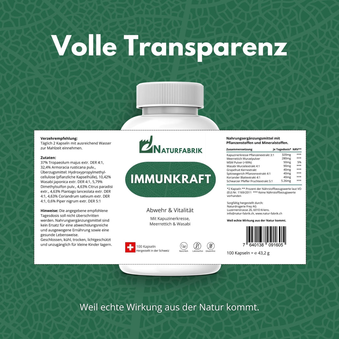 DrogerieMarkt24 - DrogerieMarkt24 NATURFABRIK Immunkraft Kapseln 100 Stk - DrogerieMarkt24