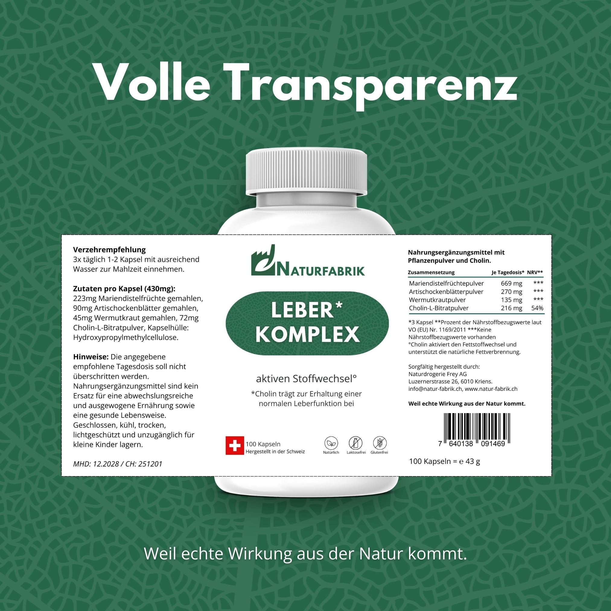 DrogerieMarkt24 - DrogerieMarkt24 NATURFABRIK Leber-Komplex Kapseln 100 Stk - DrogerieMarkt24