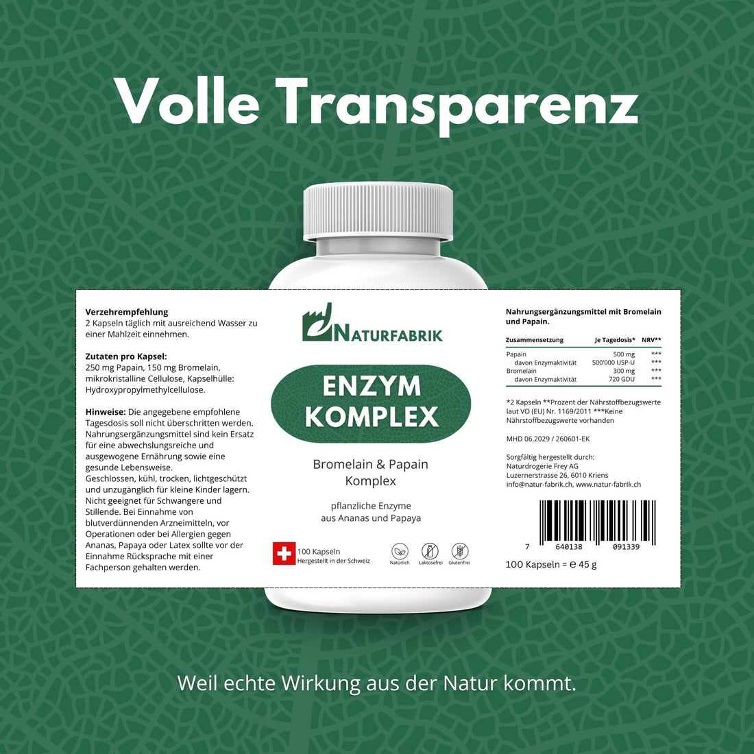NATURFABRIK Enzym Komplex Kapseln 100 Stk