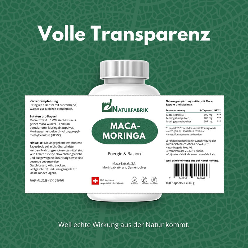 NATURFABRIK Maca-Moringa Kapseln 300 Stk (Trio)