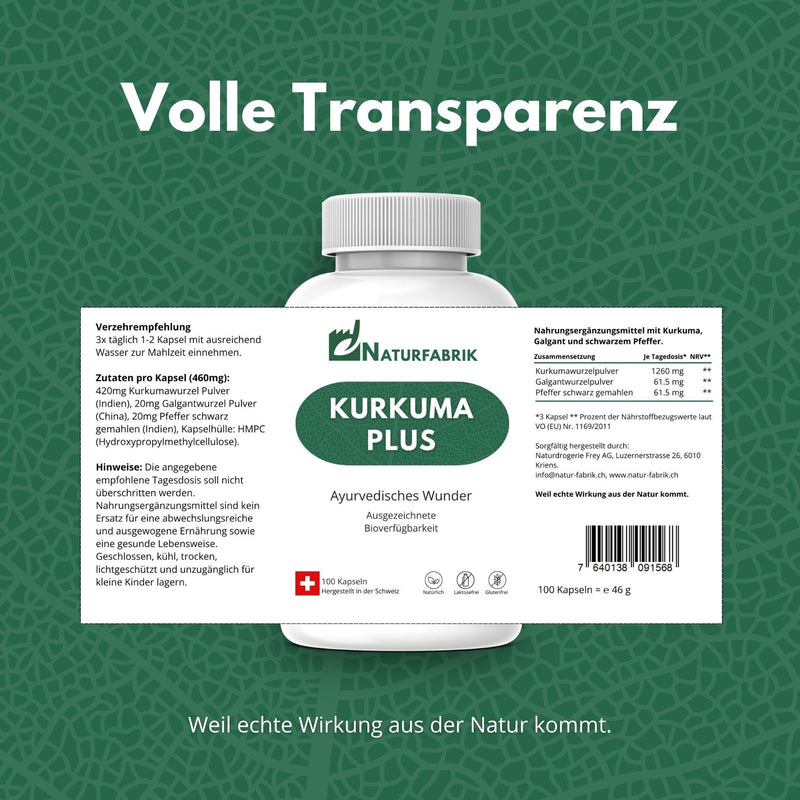 NATURFABRIK Kurkuma Plus Kapseln 300 Stk (Trio)