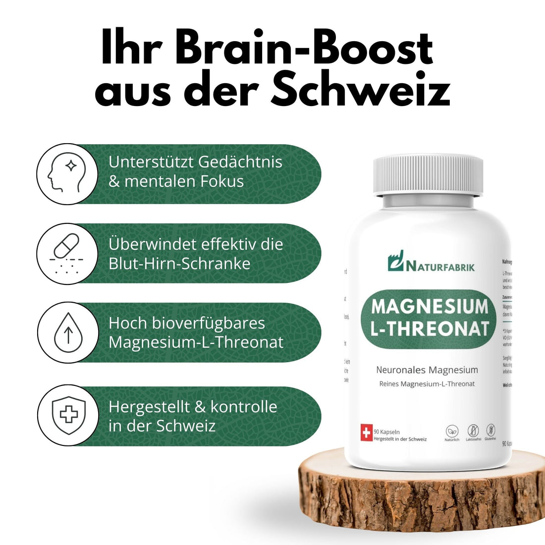 DrogerieMarkt24 - DrogerieMarkt24 NATURFABRIK Magnesium-L-Threonat Kapseln 90 Stück - DrogerieMarkt24