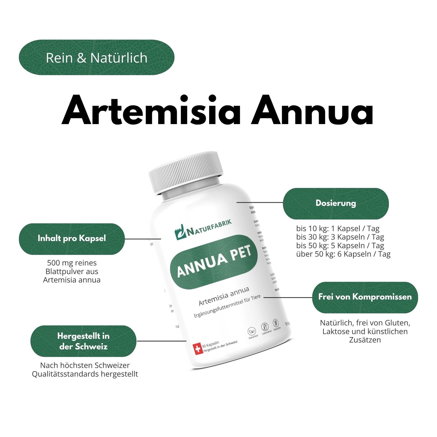 DrogerieMarkt24 - DrogerieMarkt24 NATURFABRIK Annua Pet 90 Kapseln - DrogerieMarkt24