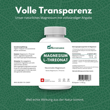 DrogerieMarkt24 - DrogerieMarkt24 NATURFABRIK Magnesium-L-Threonat Kapseln 90 Stück - DrogerieMarkt24