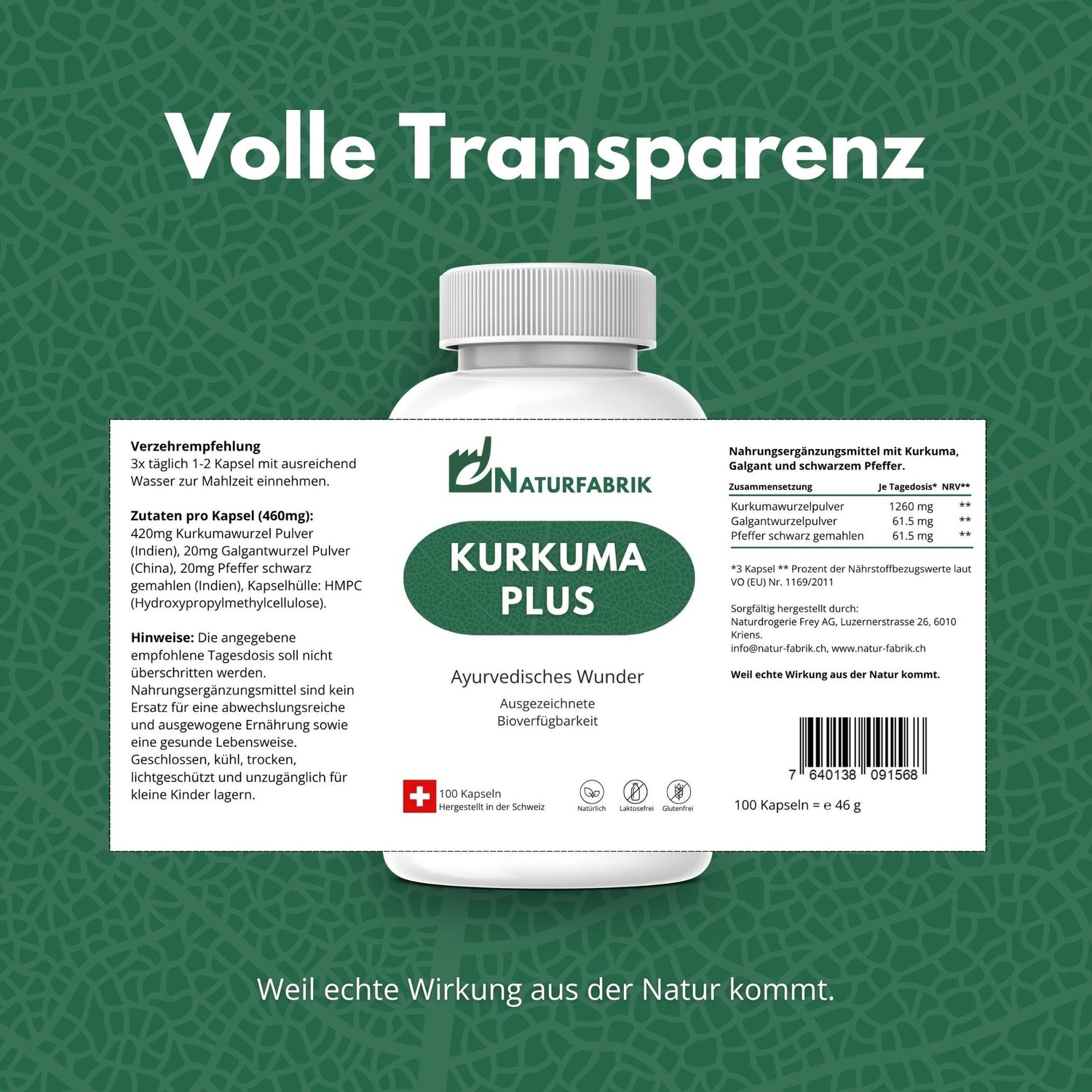 DrogerieMarkt24 - DrogerieMarkt24 NATURFABRIK Kurkuma Plus Kapseln 100 Stk - DrogerieMarkt24