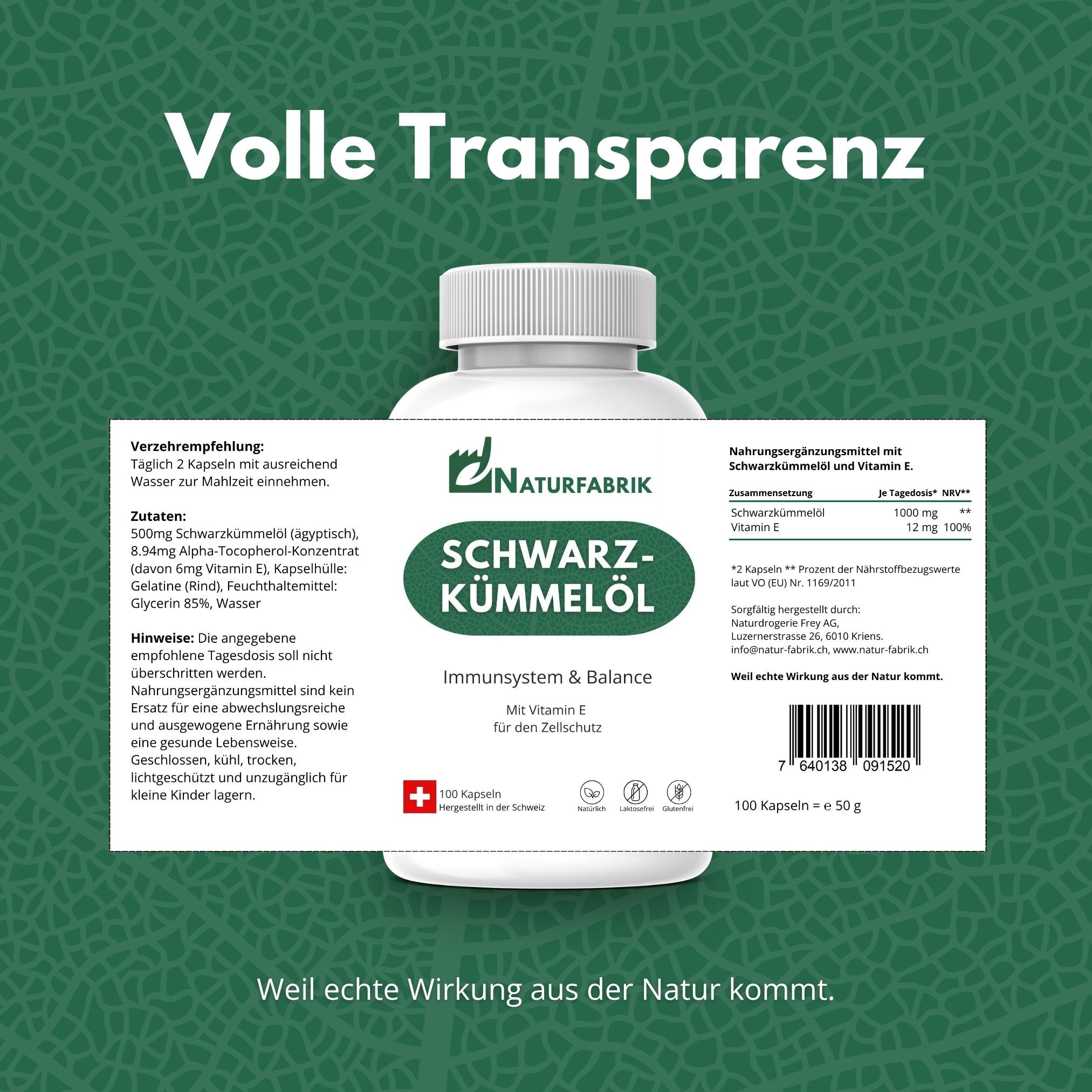 DrogerieMarkt24 - DrogerieMarkt24 NATURFABRIK Schwarzkümmelöl Kapseln 100 Stk - DrogerieMarkt24