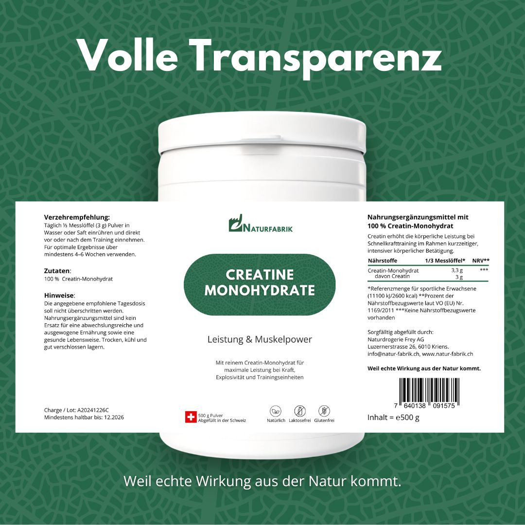 DrogerieMarkt24 - DrogerieMarkt24 NATURFABRIK Creatine Monohydrate 500 g - DrogerieMarkt24