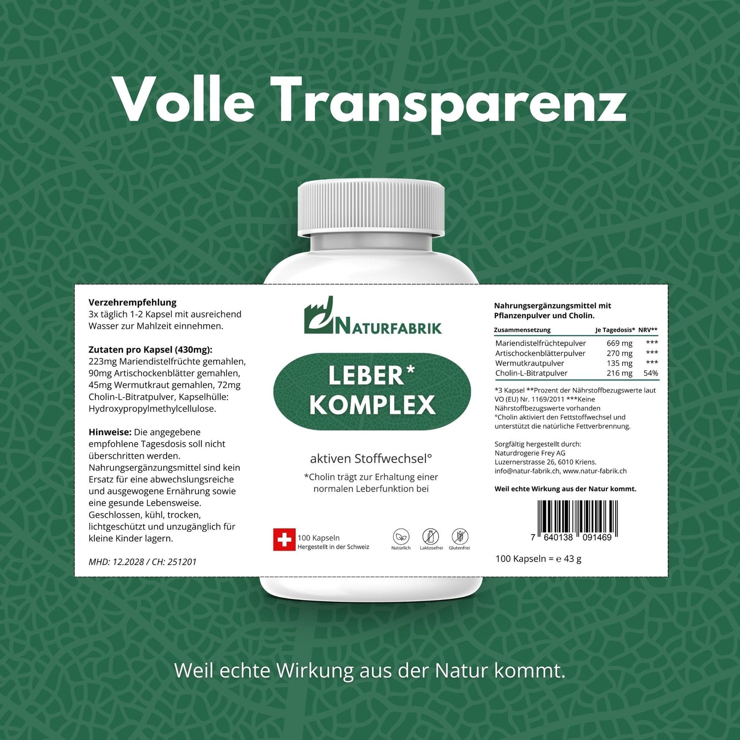 DrogerieMarkt24 - DrogerieMarkt24 NATURFABRIK Leber-Komplex Kapseln 100 Stk - DrogerieMarkt24