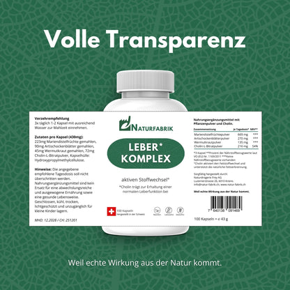 DrogerieMarkt24 - DrogerieMarkt24 NATURFABRIK Leber-Komplex Kapseln 100 Stk - DrogerieMarkt24