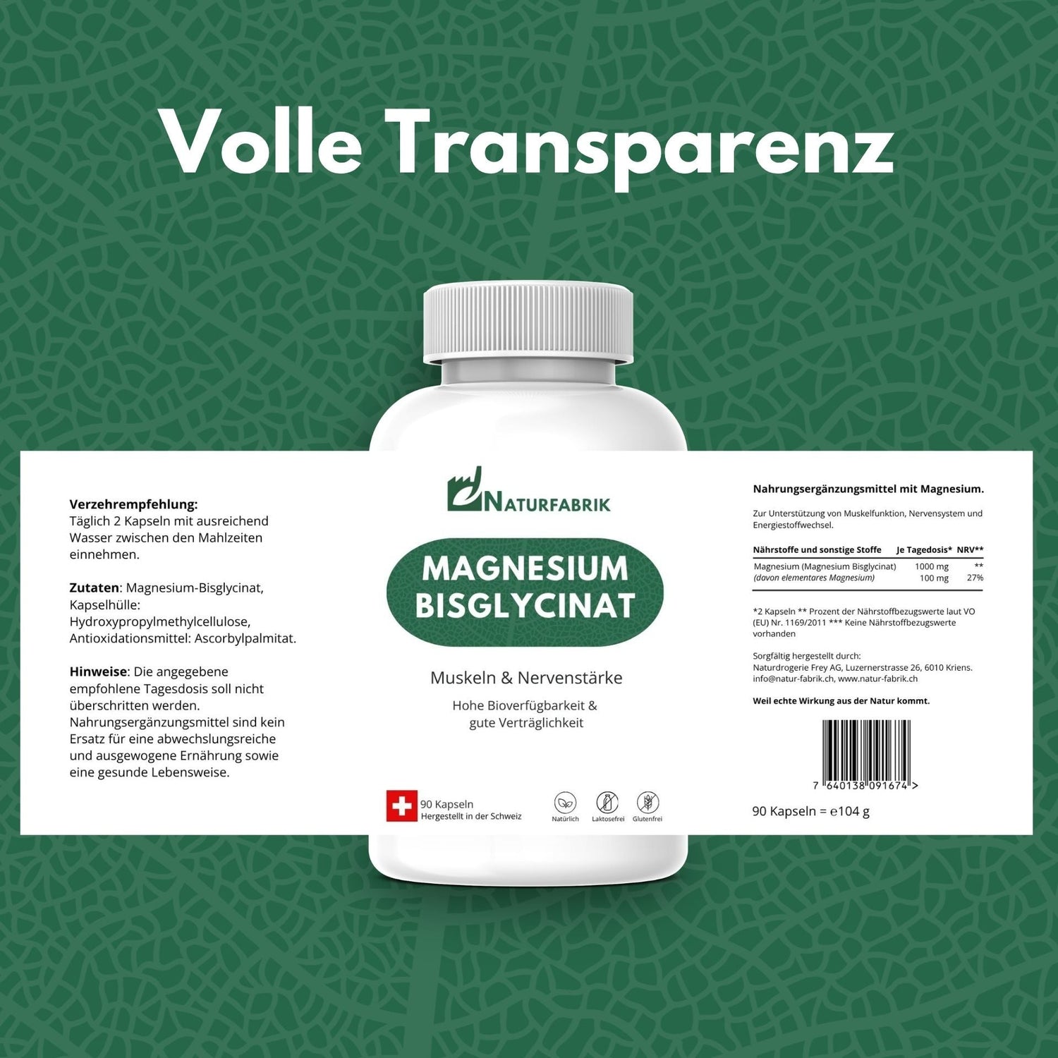DrogerieMarkt24 - DrogerieMarkt24 NATURFABRIK Naturpower Duo – Creatine Monohydrate Pulver &amp; Magnesium Bisglycinat Kapseln - DrogerieMarkt24