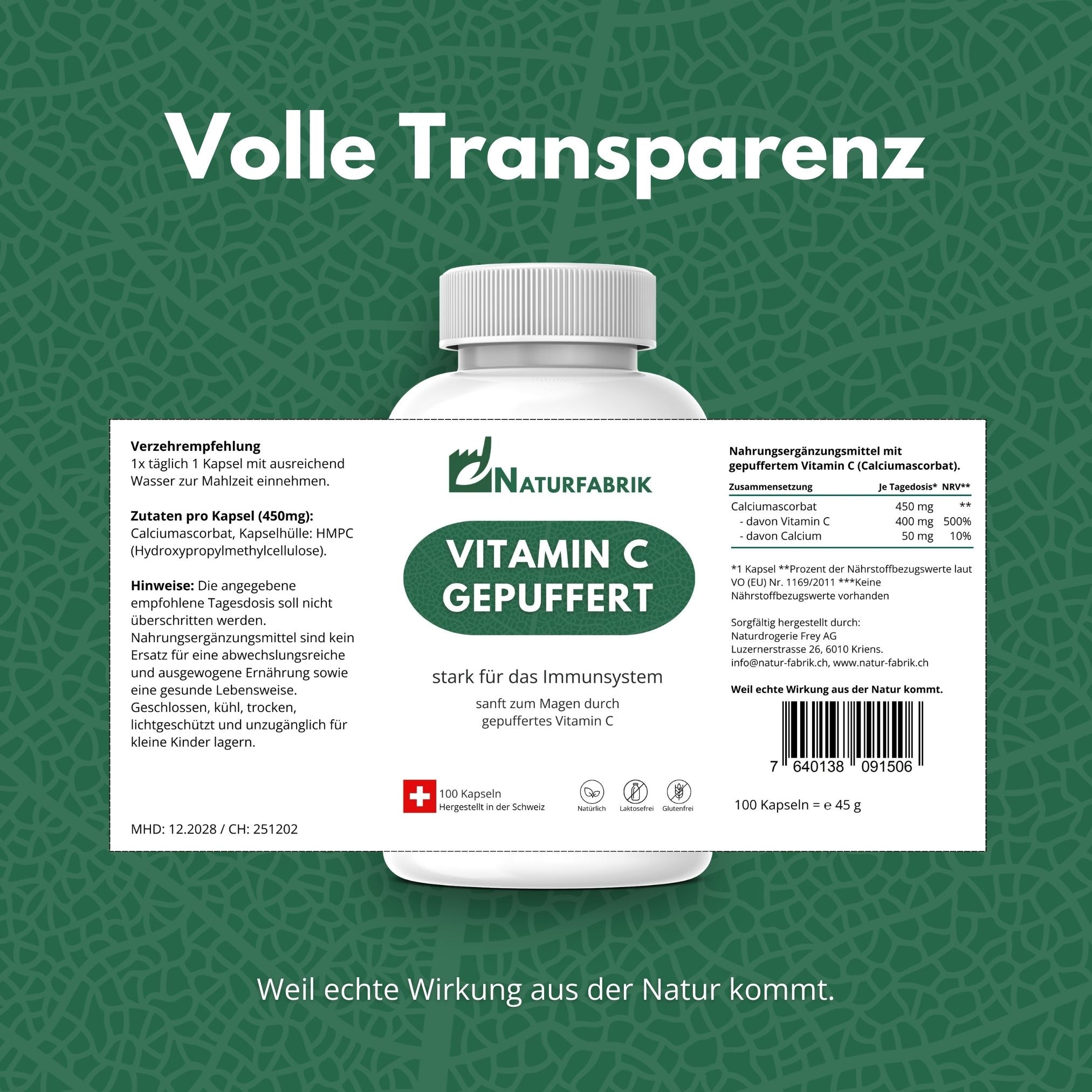 DrogerieMarkt24 - DrogerieMarkt24 NATURFABRIK Vitamin C Gepuffert Kapseln 100 Stk - DrogerieMarkt24