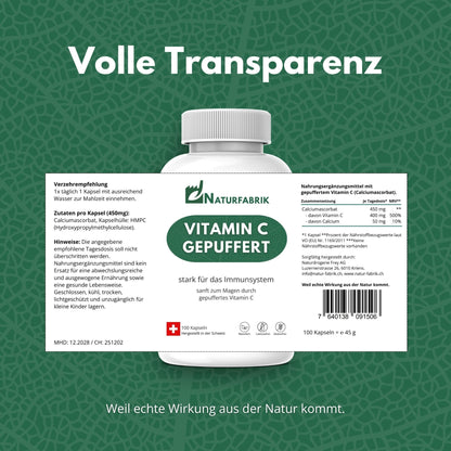 DrogerieMarkt24 - DrogerieMarkt24 NATURFABRIK Vitamin C Gepuffert Kapseln 100 Stk - DrogerieMarkt24