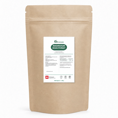 NATURFABRIK Magnesium Bisglycinat – Doybag mit 1000 Kapseln, 140 mg elementares Magnesium je Tagesdosis, 38% NRV