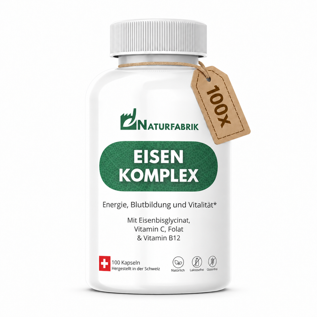 NATURFABRIK Eisen-Komplex Kapseln 100 Stk – Hero Packshot