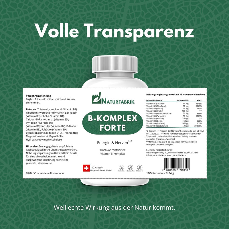 NATURFABRIK Vitamin B-Komplex Forte Kapseln 300 Stk (Trio)
