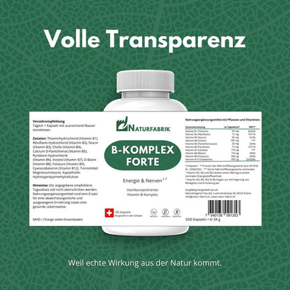 NATURFABRIK Vitamin B-Komplex Forte Kapseln 300 Stk (Trio)