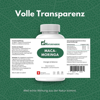 NATURFABRIK Maca-Moringa Kapseln 300 Stk (Trio)