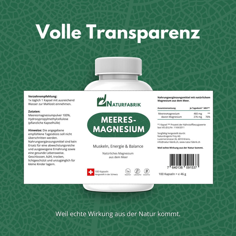 NATURFABRIK Meeresmagnesium Kapseln 300 Stk (Trio)