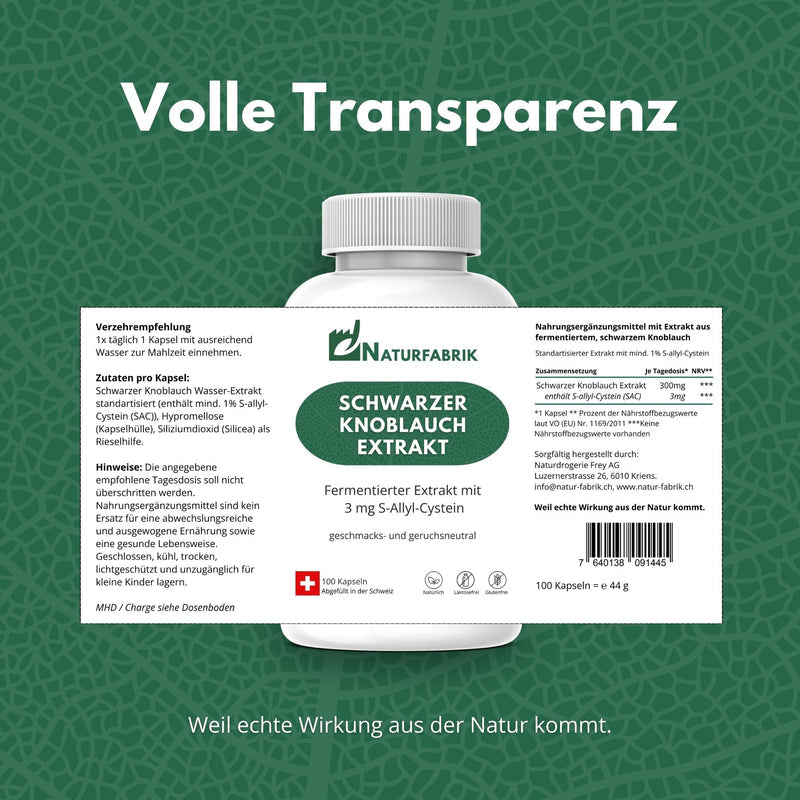 NATURFABRIK Schwarzer Knoblauch Extrakt Kapseln 300 Stk (Trio)