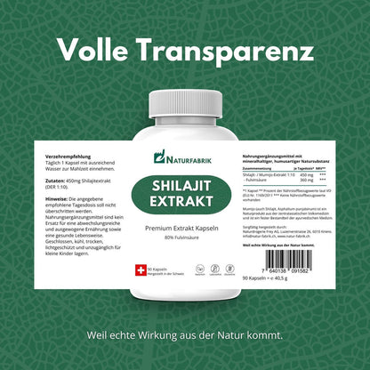NATURFABRIK Shilajit Mumijo Extrakt Kapseln 270 Stk (Trio)