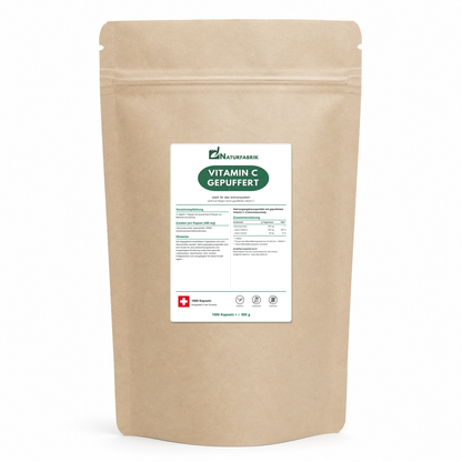 NATURFABRIK Vitamin C Gepuffert Kapseln 1000 Kapseln (BULK Doybag)